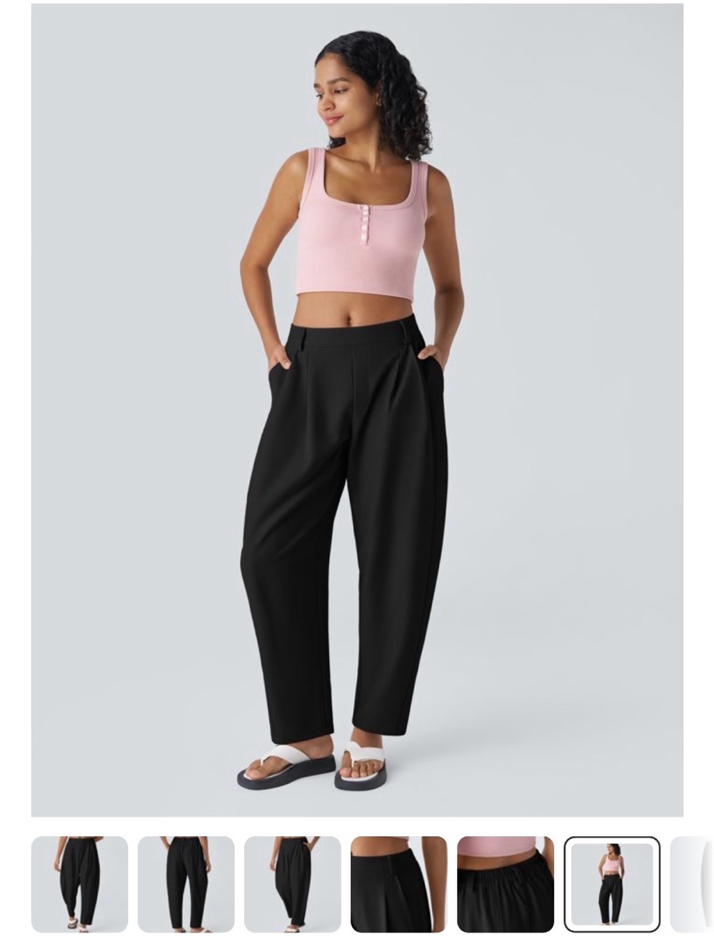 HALARA Black Wide-Leg Pleated High-Rise Pants